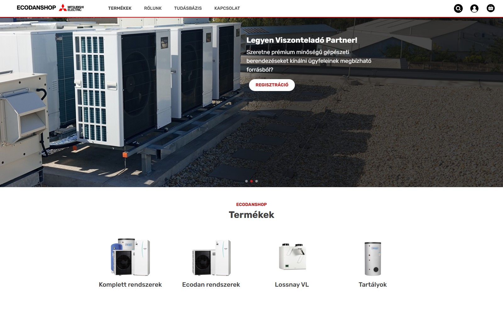 ecodanshop.hu webshop homepage