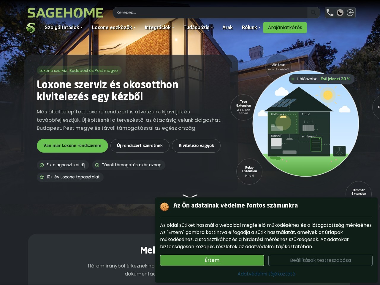 loxonerendszer.hu business website homepage screenshot